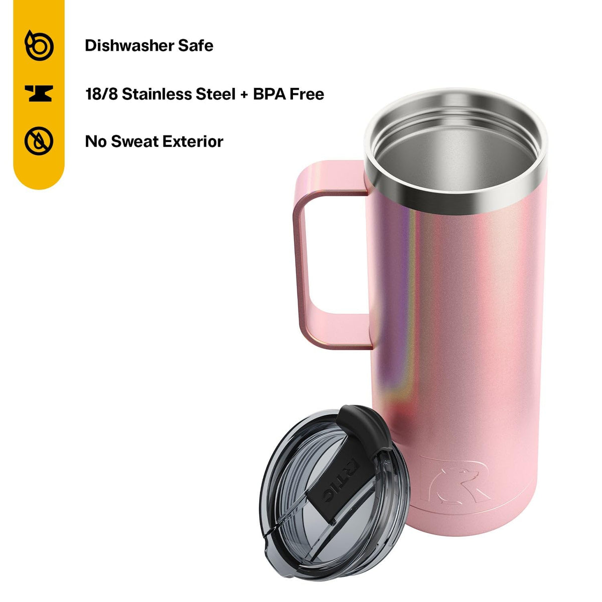 20oz Stainless Steel Insulated Travel Mug with Lid and Handle B415484