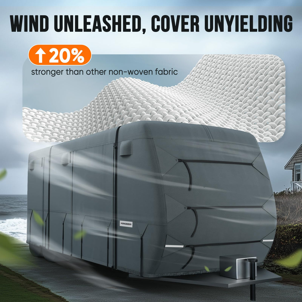 Heavy Duty RV Cover Fits 27-30ft Travel Trailers W44869