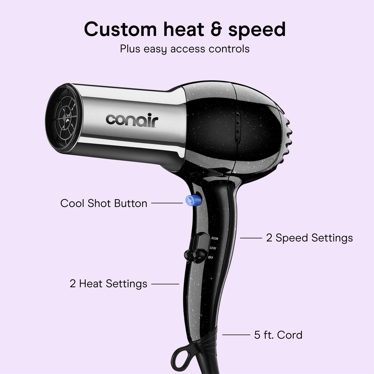 1875W Full Size Ionic Hair Dryer with Concentrator Attachment E37300