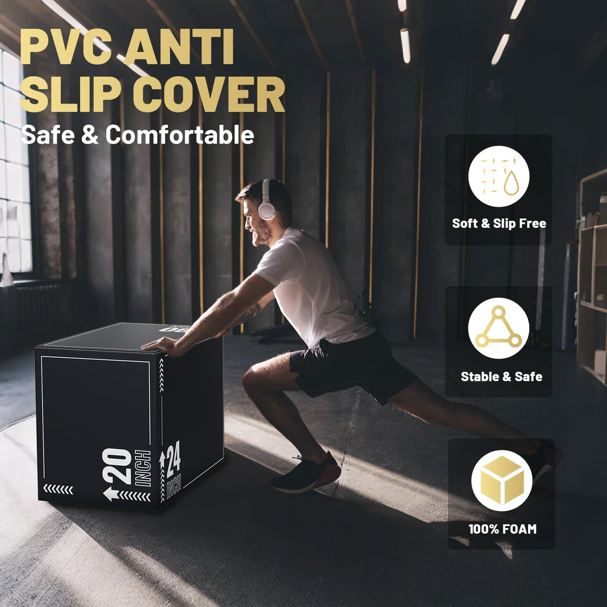 3-in-1 Plyometric Jump Box with Anti Slip Surface R280
