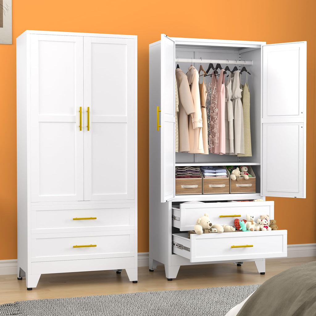 Metal Armoire Wardrobe Closet L9144
