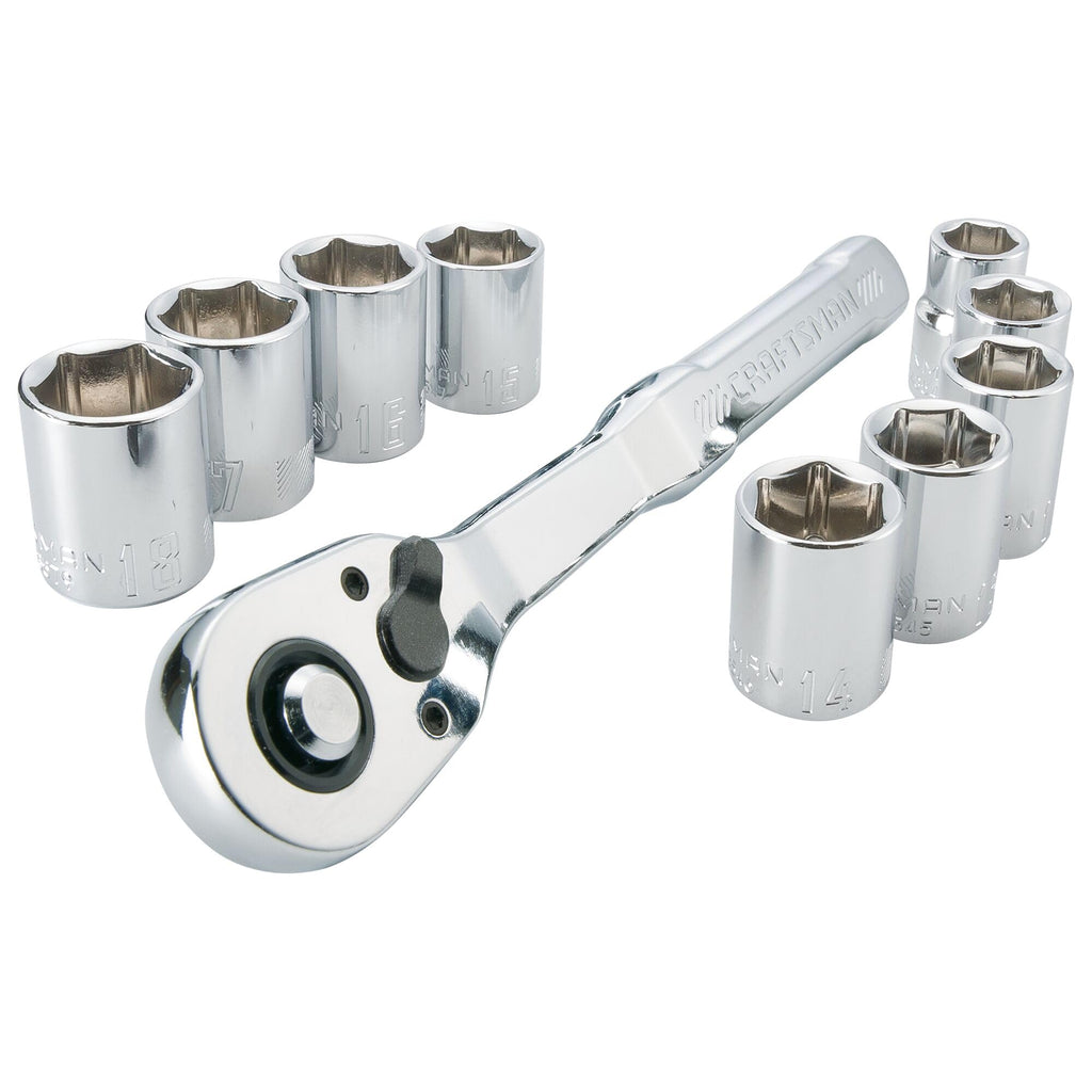 Mechanics Tool Set, Metric, 3/8 Inch Drive, 10 Piece L8398