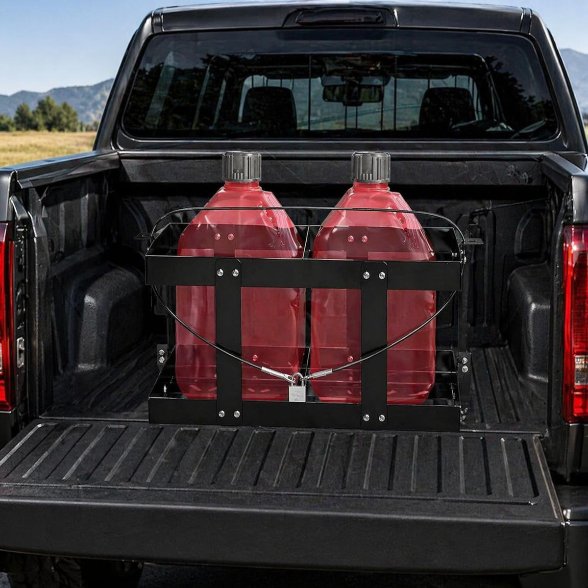 Heavy-Duty Fuel Jug Holder for Two 5 Gallon Gas Cans S417
