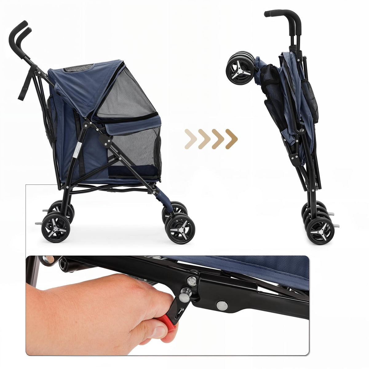 Navy Blue Pet Stroller B727955
