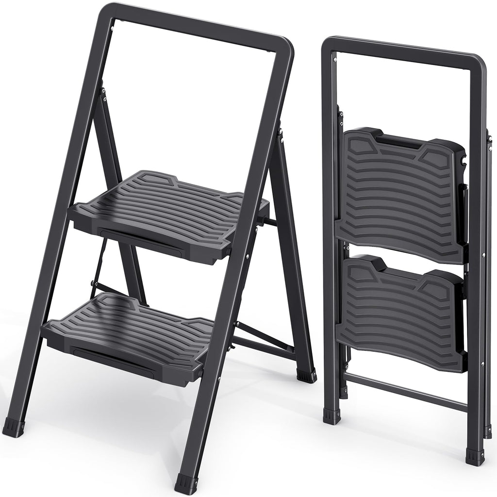 2 Folding Steel Step Ladder with Handrail G942060
