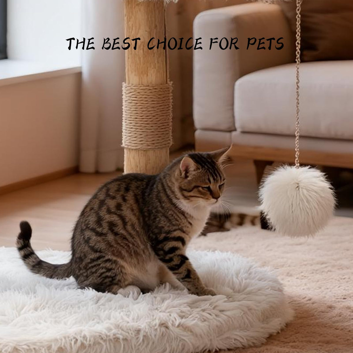 Modern Cat Tree Tower with Sisal Scratching Post K538791