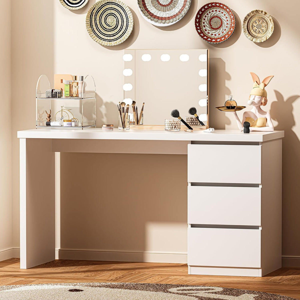 White Desk with Drawers C6580