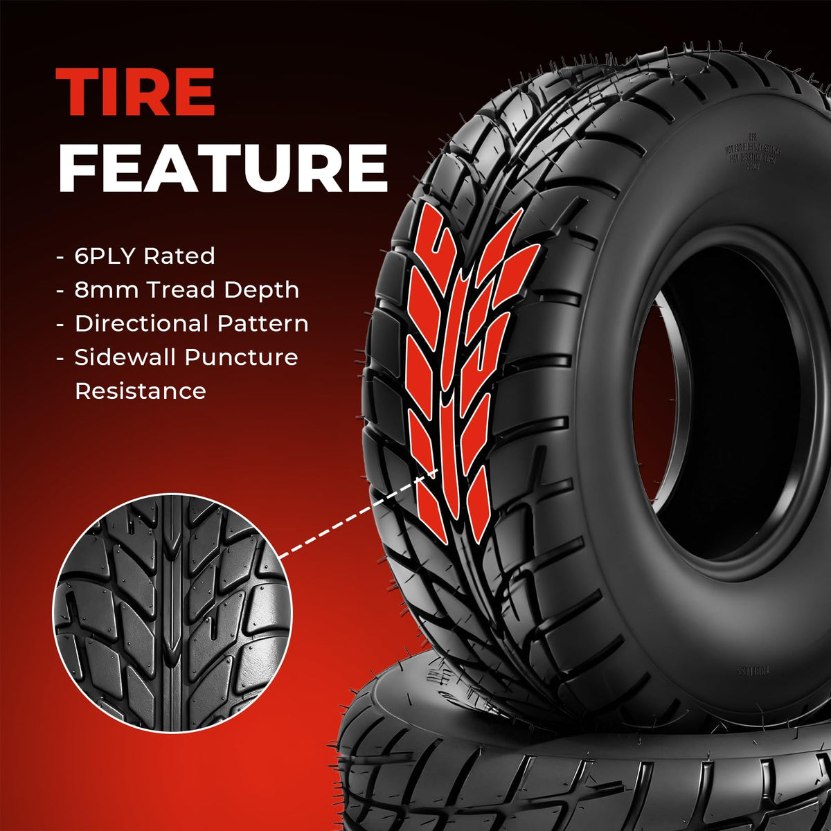 19x7-8 All-Terrain ATV UTV Tires Set of 2 U344