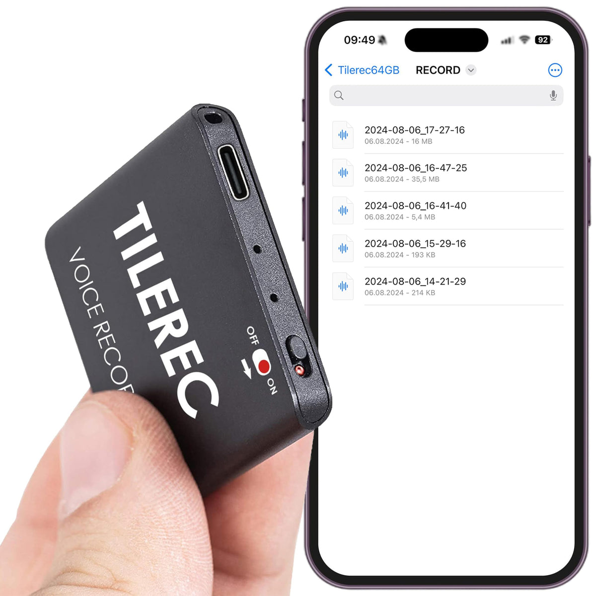 64GB USB-C Metal Body Digital Audio Recorder K5738