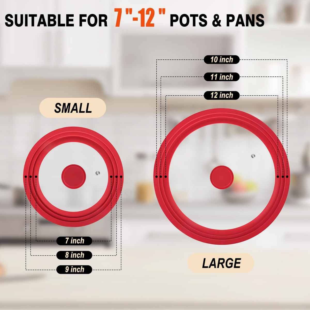 Universal Tempered Glass Pan Lid with Silicone Edge A910851