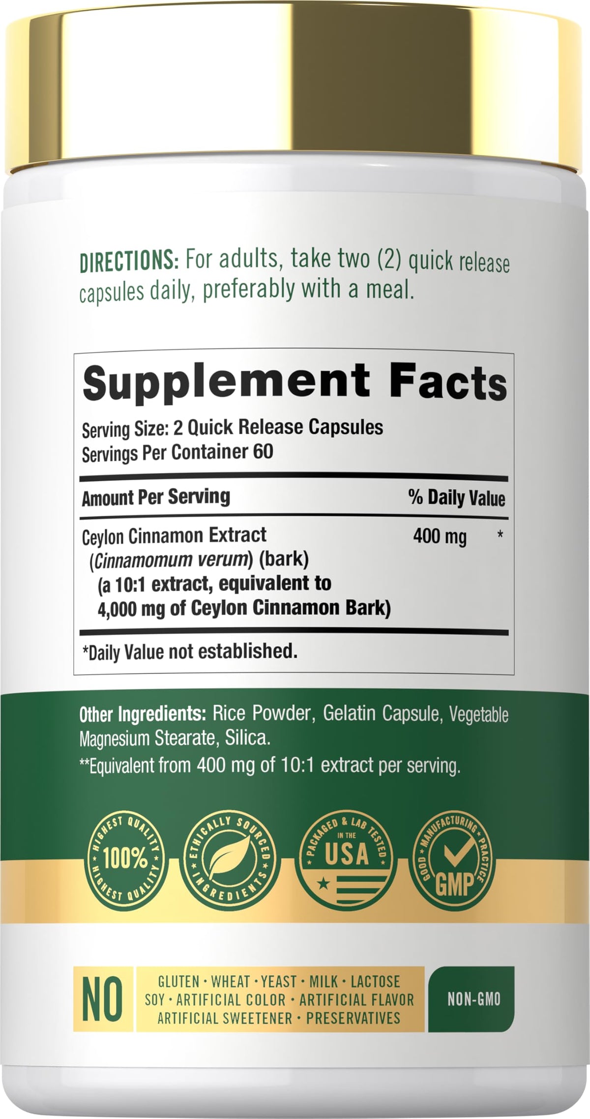 Cinnamon Capsules 120 Count L777