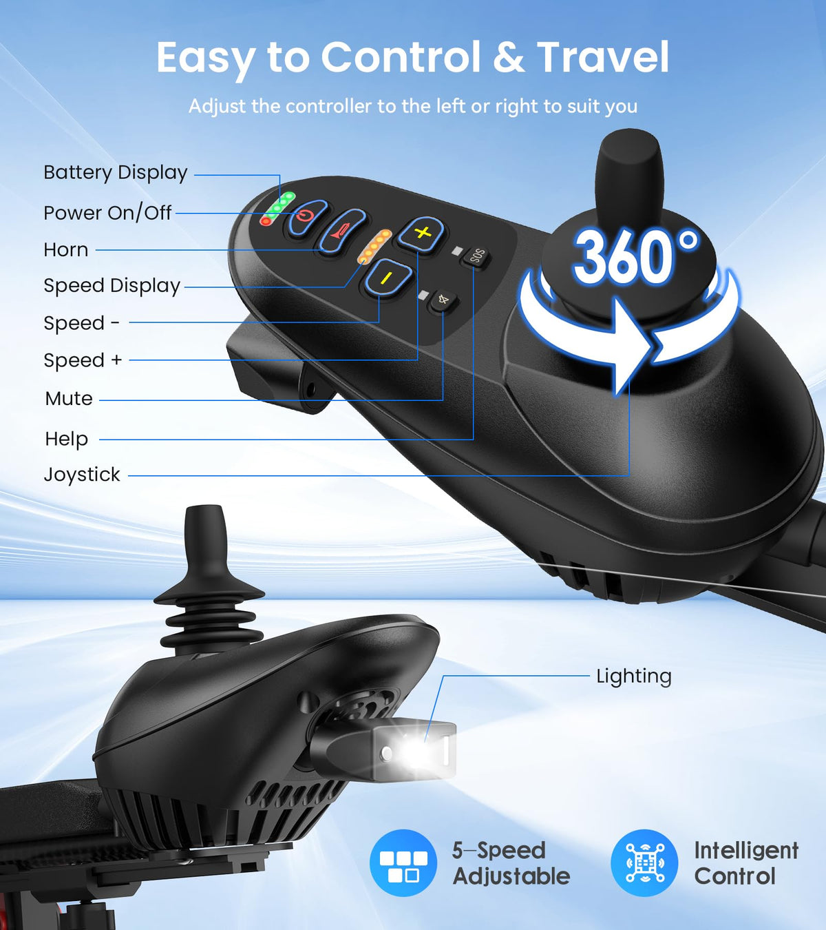 Lightweight Electric Wheelchair D6382