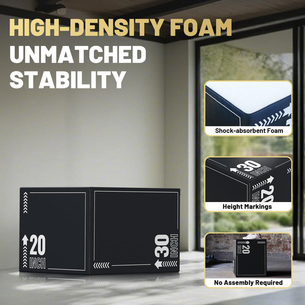 3-in-1 Plyometric Jump Box with Anti Slip Surface R280