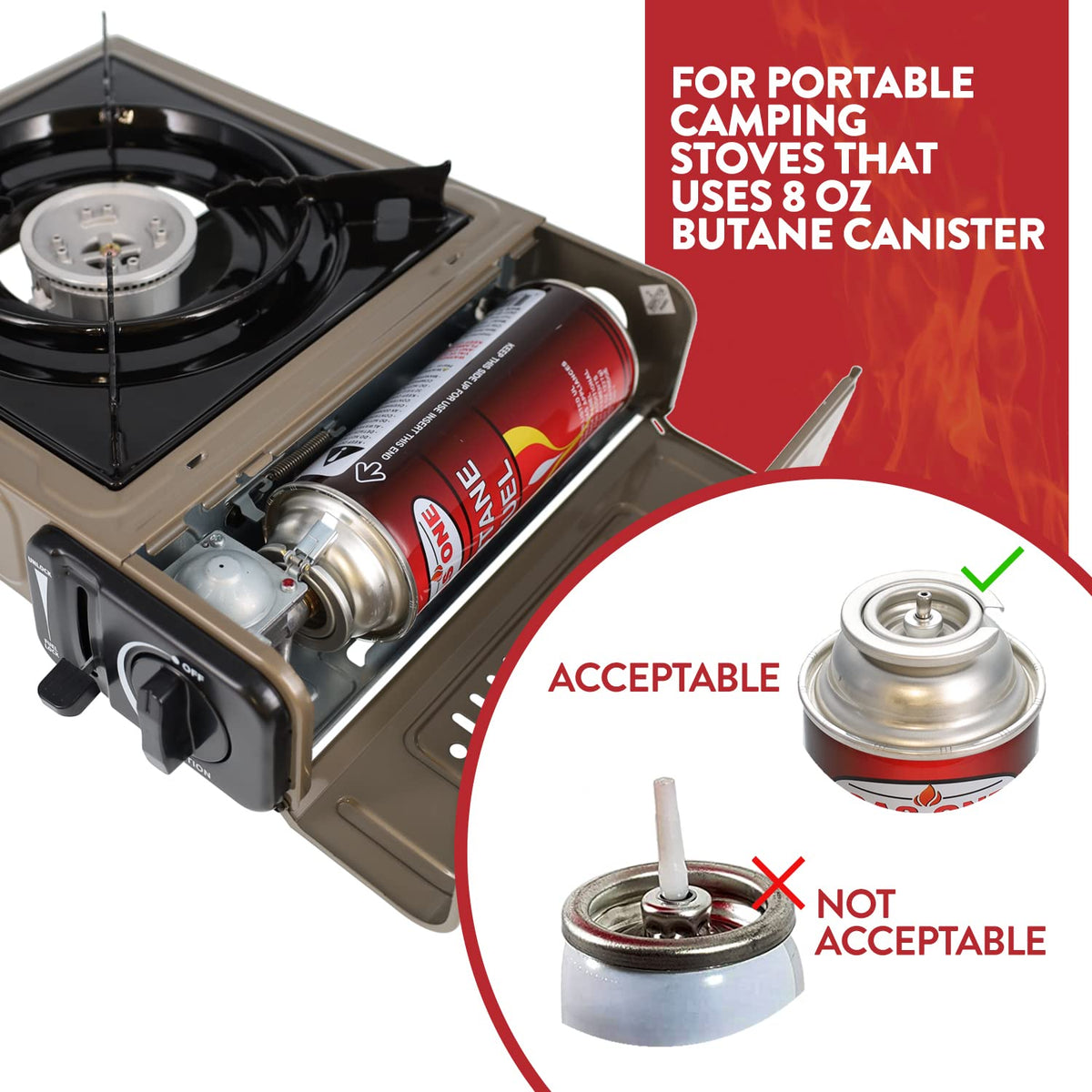 12 Butane Fuel Canisters for Portable Camping Stoves P68081