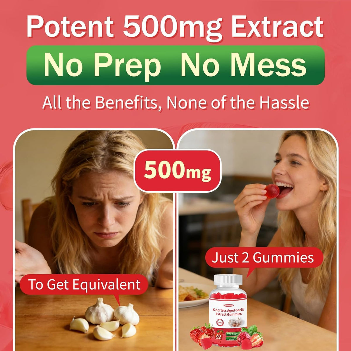 Aged Garlic Extract Gummies Strawberry Flavor U849