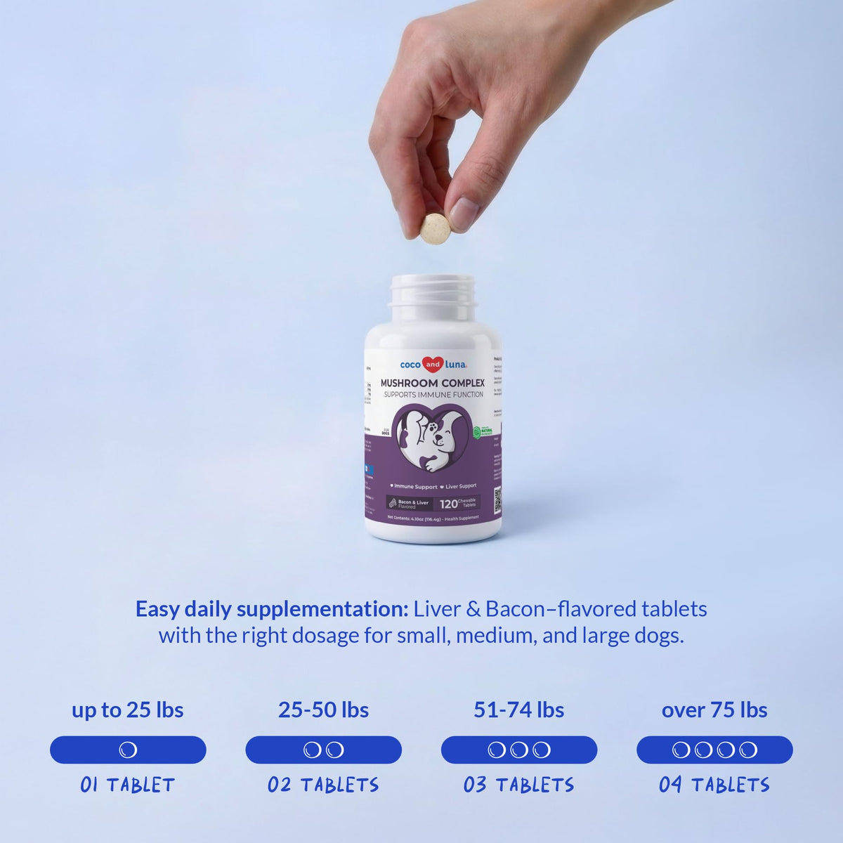 Turkey Tail Mushroom Supplement for Dogs, 120 ct V69605