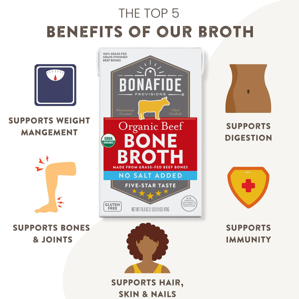 Organic Beef Bone Broth No Salt Added 16.9oz 6 Pack L488234