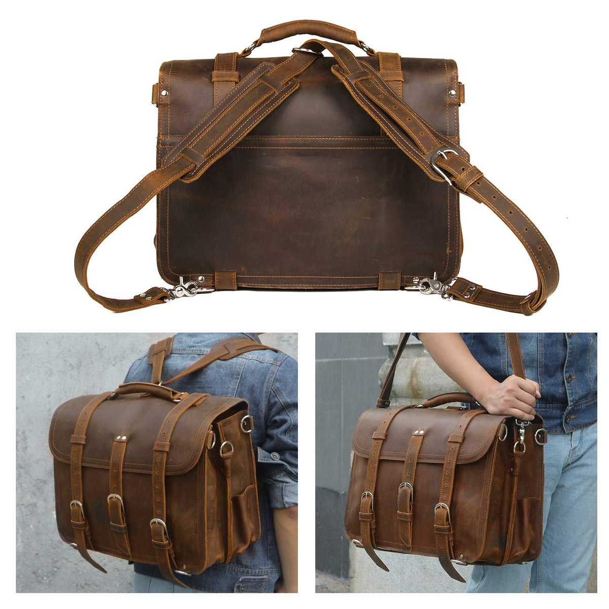 Leather Messenger Bag A41438