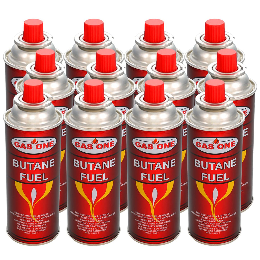 12 Butane Fuel Canisters for Portable Camping Stoves P68081