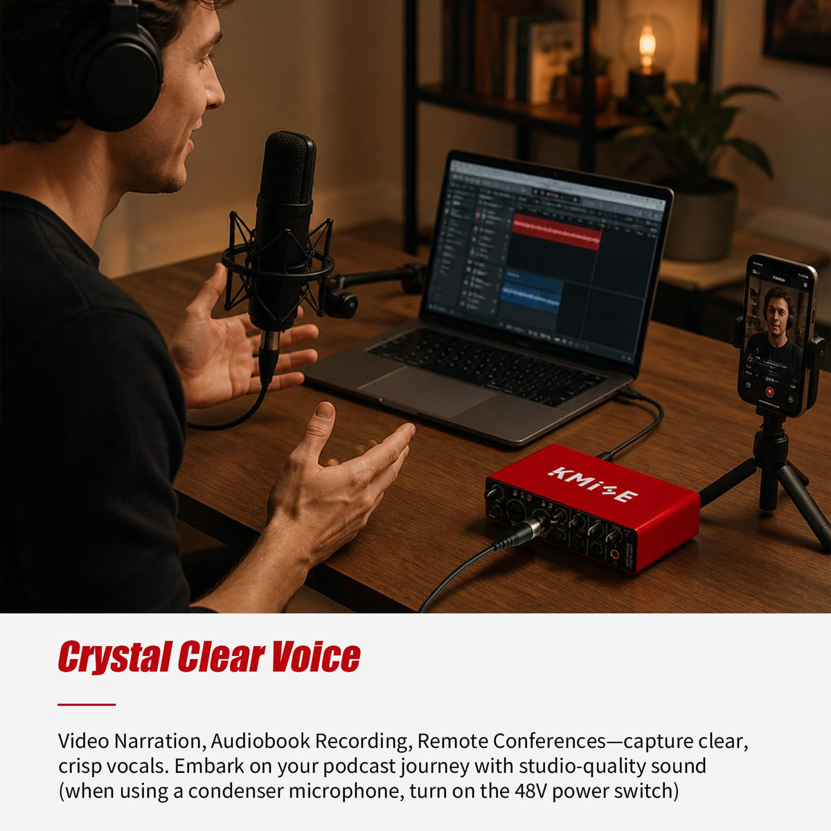 USB Audio Interface with 48V Phantom Power L5175