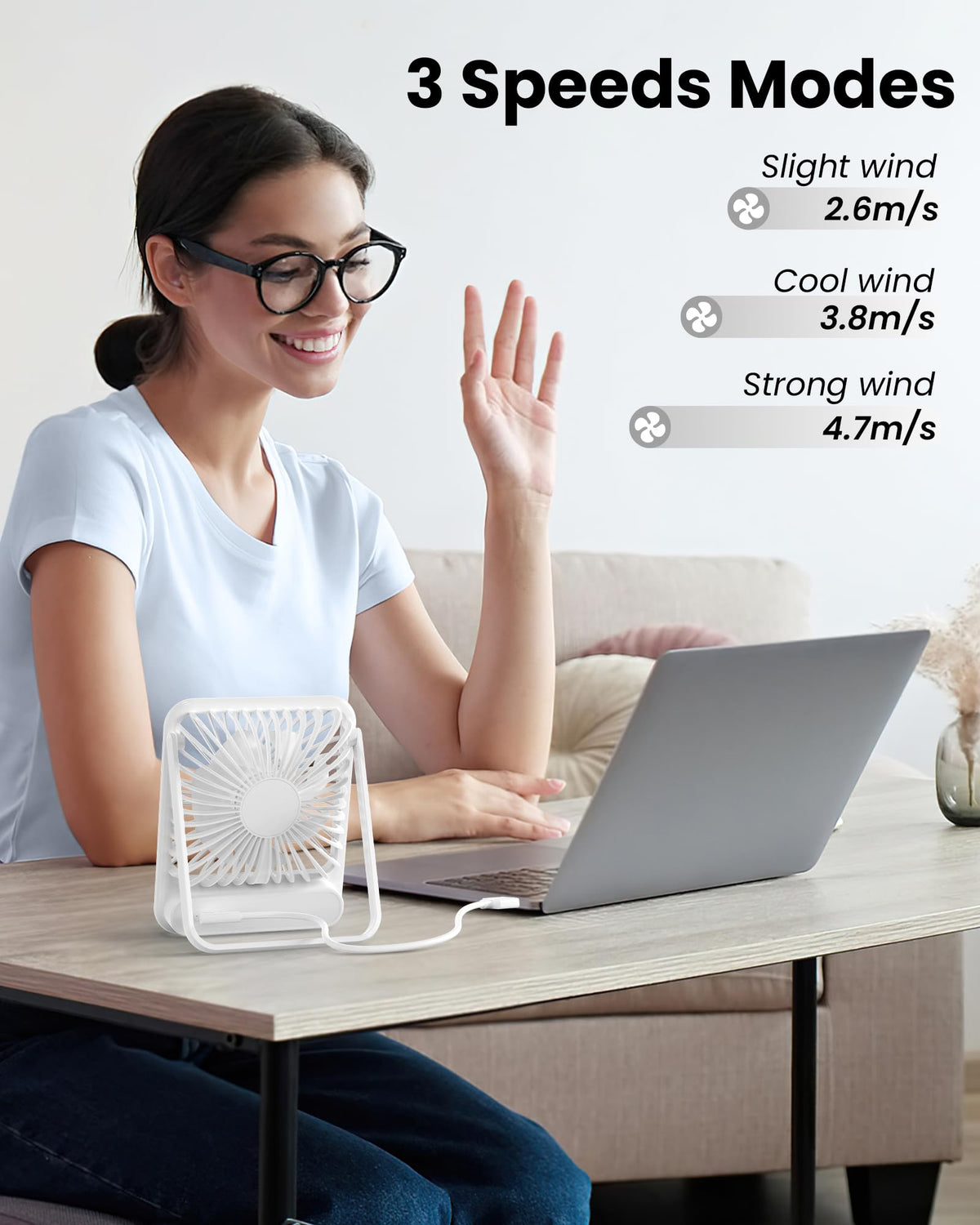 White USB Desk Fan U95599