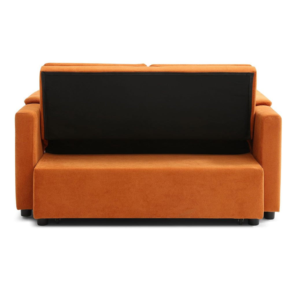 Orange Velvet Sleeper Sofa Q31752