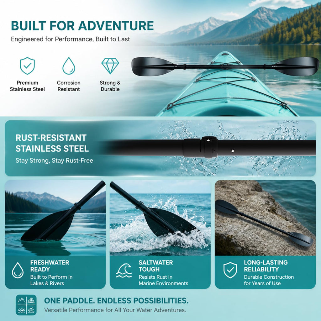 4 Piece Adjustable Kayak Paddle with Storage Bag C227851