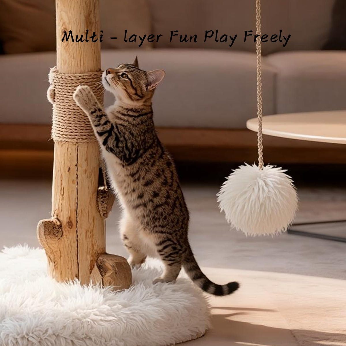 Modern Cat Tree Tower with Sisal Scratching Post K538791