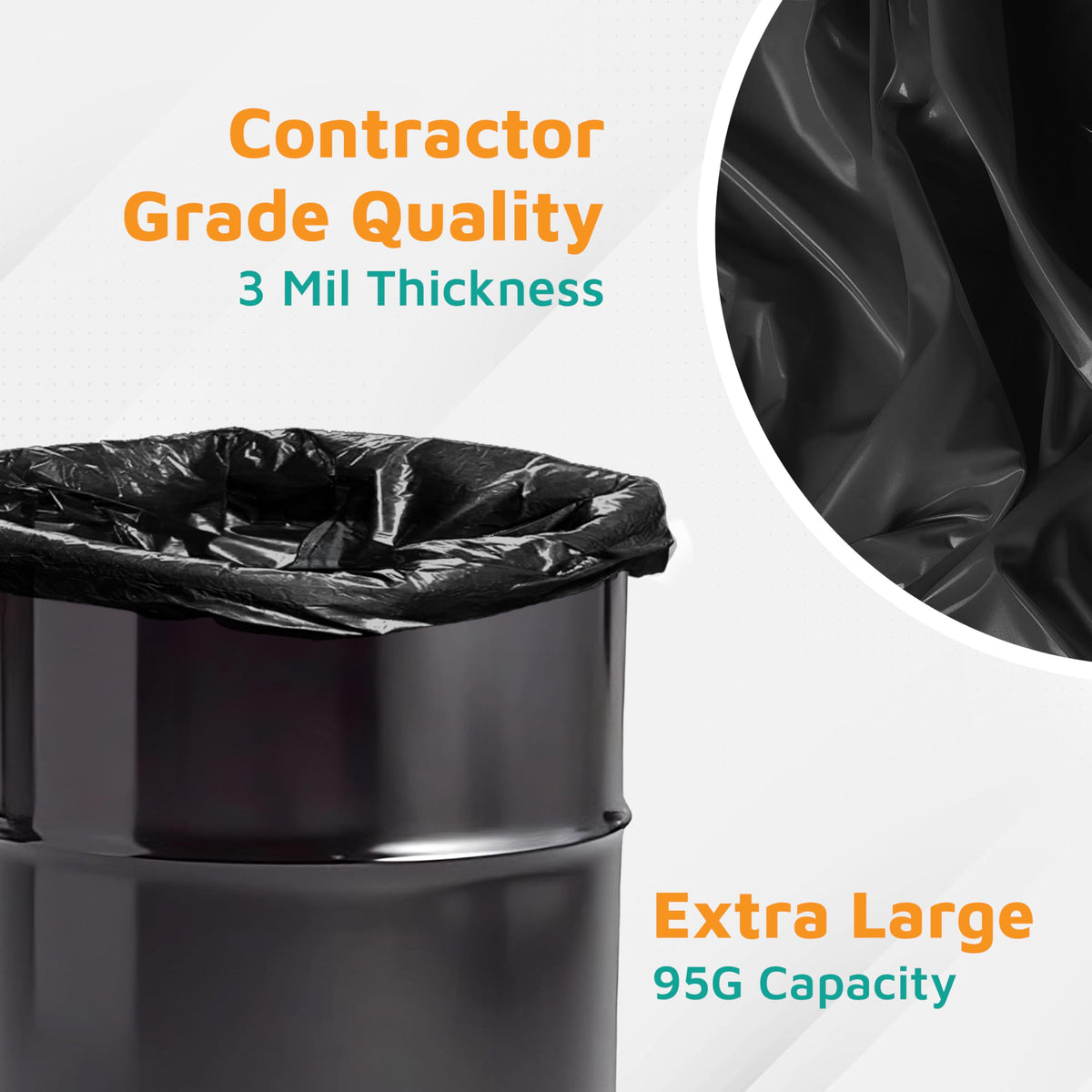 95-Gallon Black Heavy Duty Contractor Bags 10-Count U10020