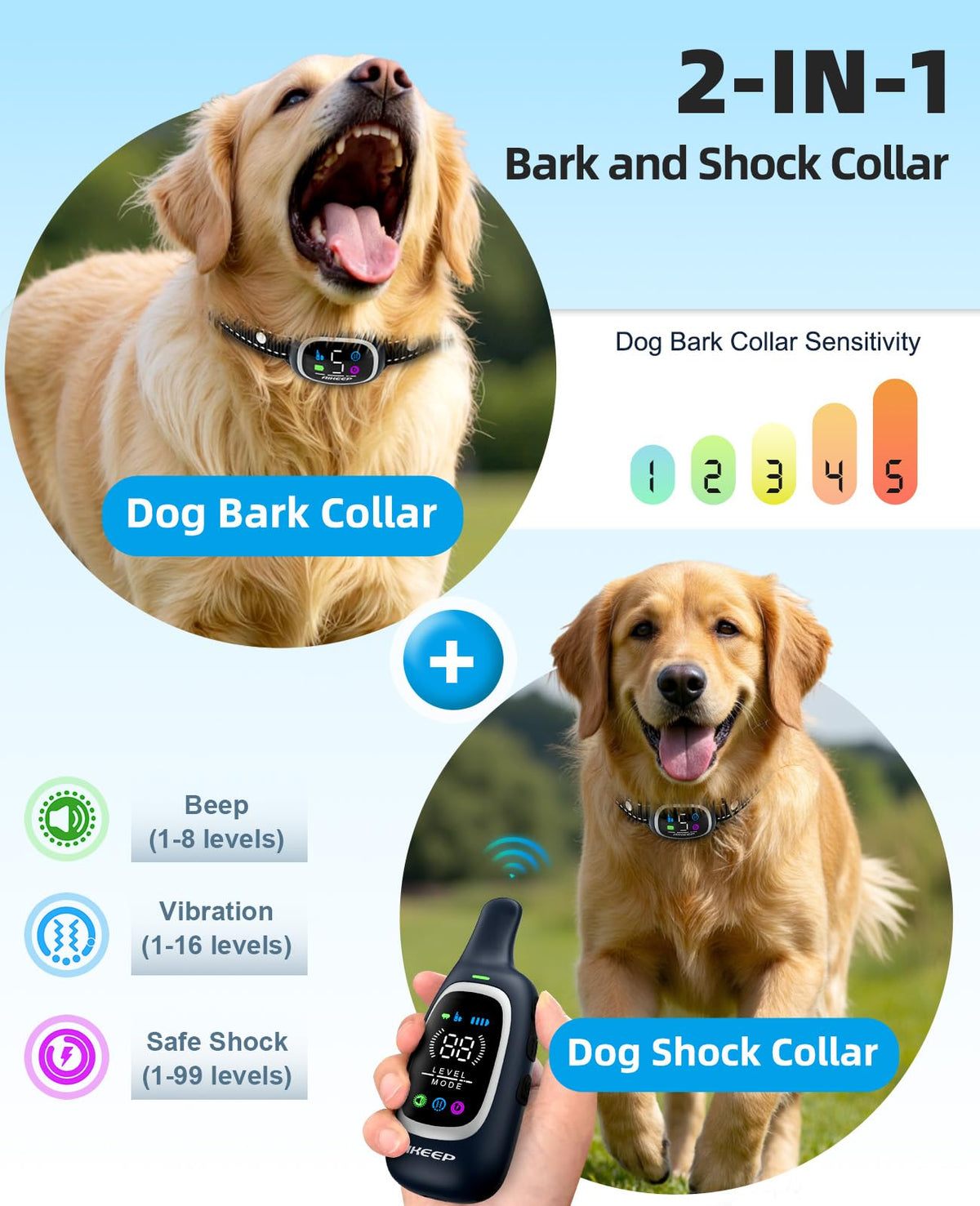 2-in-1 Dog Training Collar with Remote Z905650