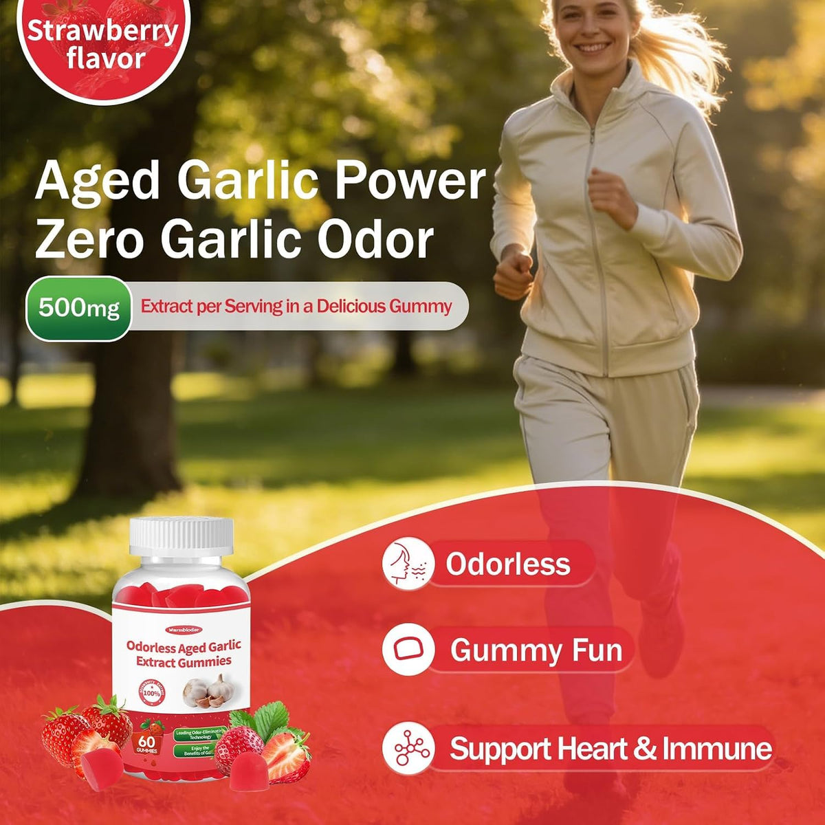 Aged Garlic Extract Gummies Strawberry Flavor U849