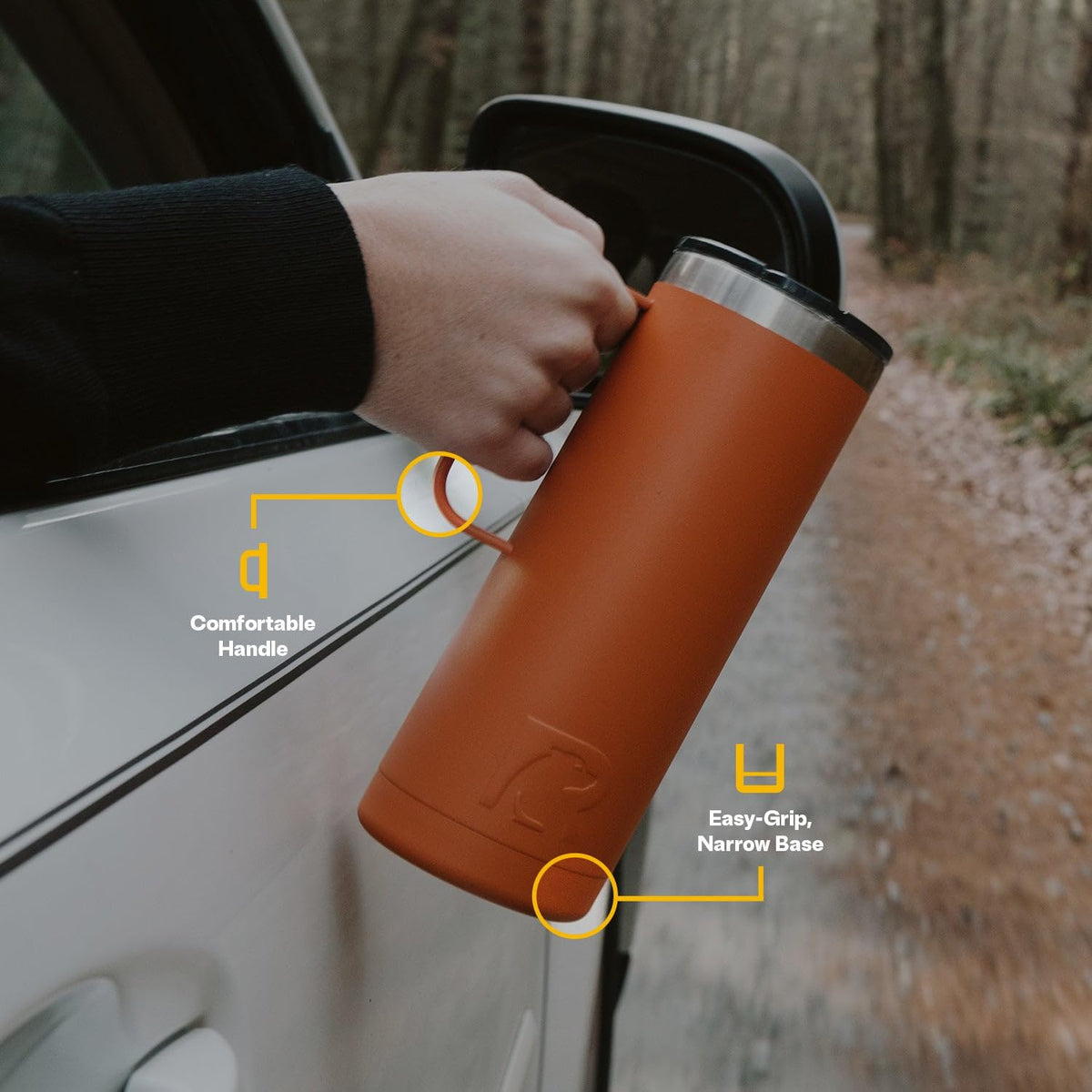 20oz Stainless Steel Insulated Travel Mug with Lid and Handle B415484