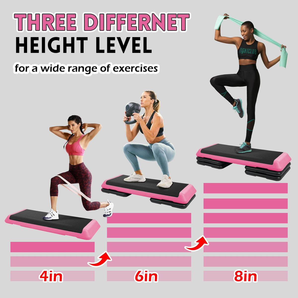 Adjustable Step Aerobic Platform with Risers F644183