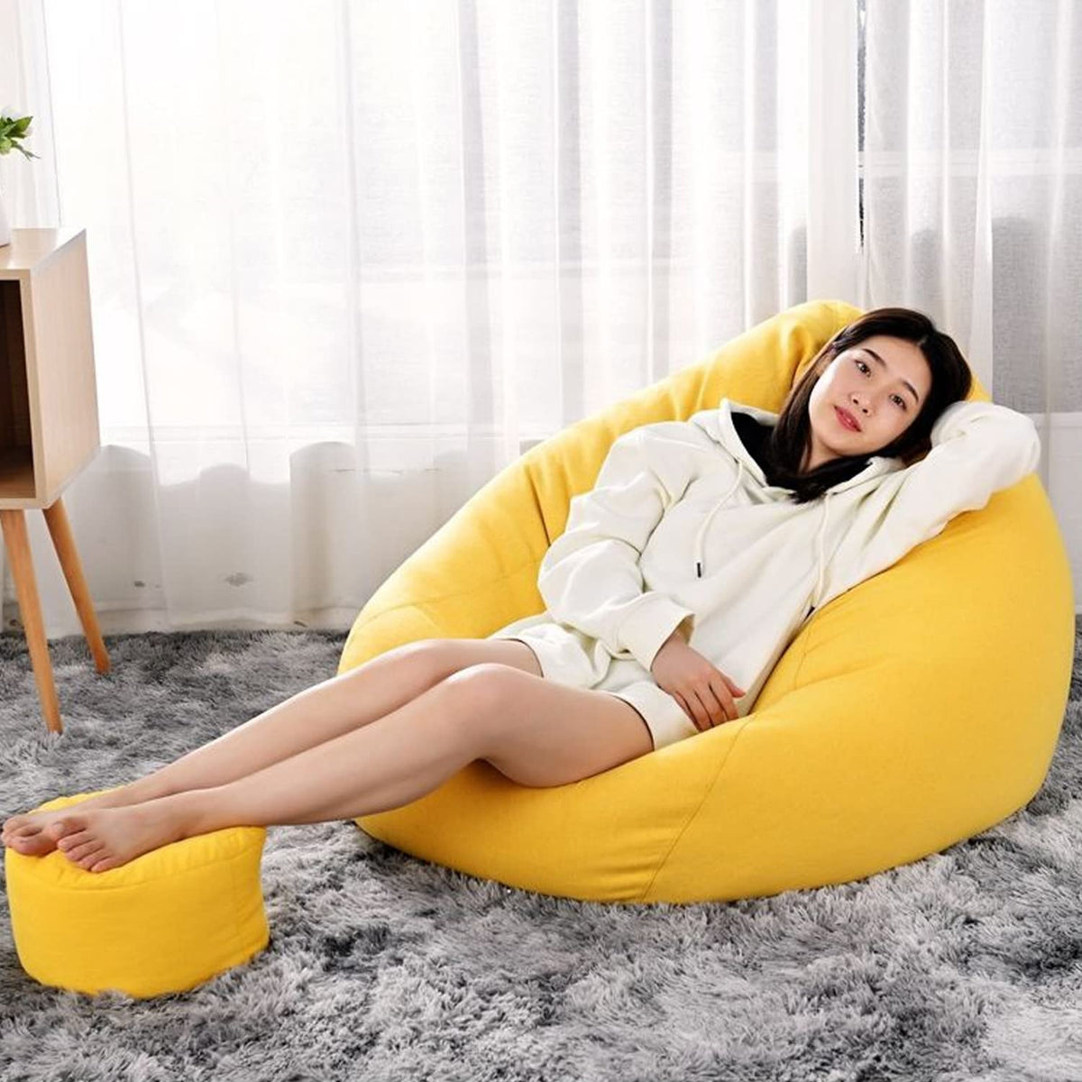Yellow Washable Bean Bag Chair Cover N54397