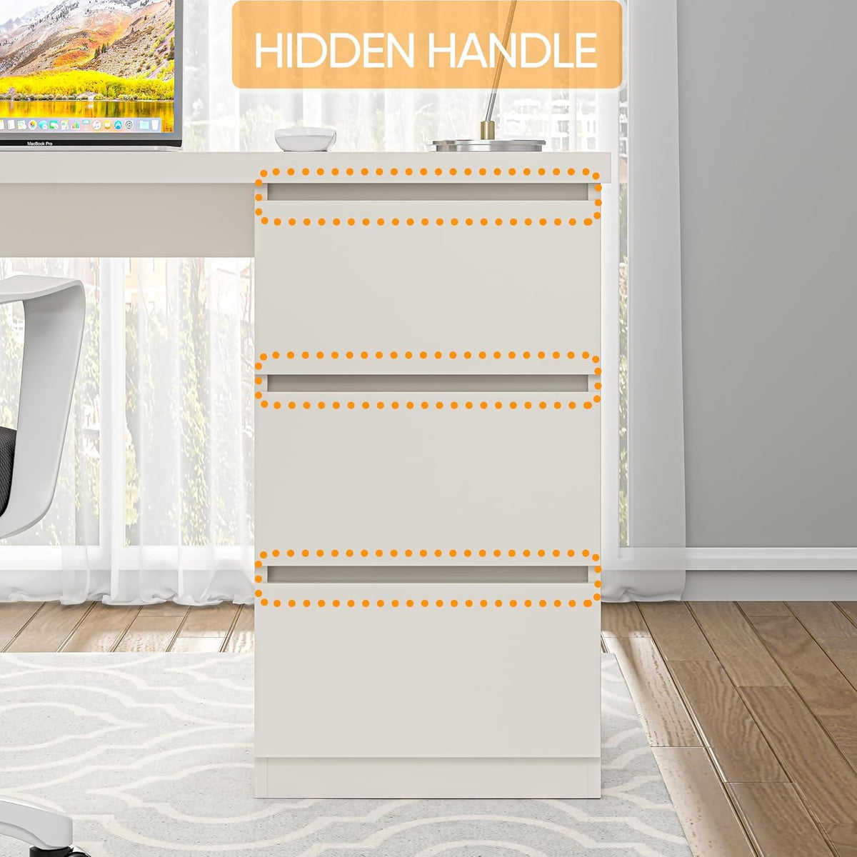 White Desk with Drawers C6580