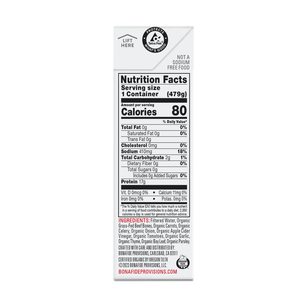 Organic Beef Bone Broth No Salt Added 16.9oz 6 Pack L488234