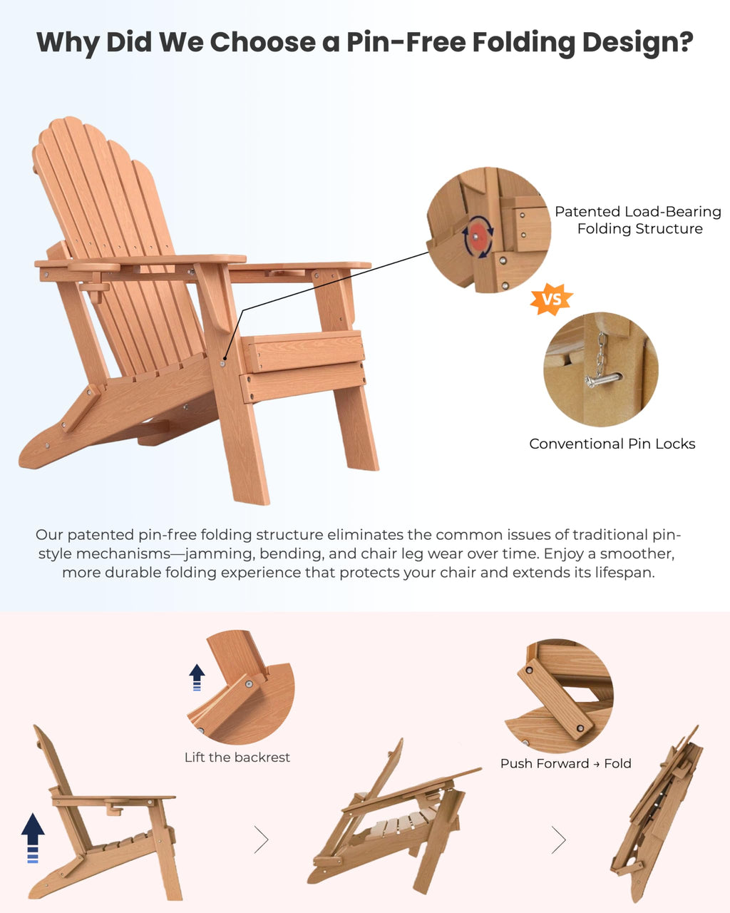 HDPE Adirondack Chair Set of 4 with Cup Holders B318261