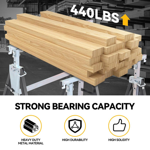 2-Pack 7-Level Adjustable Folding Sawhorse G756934