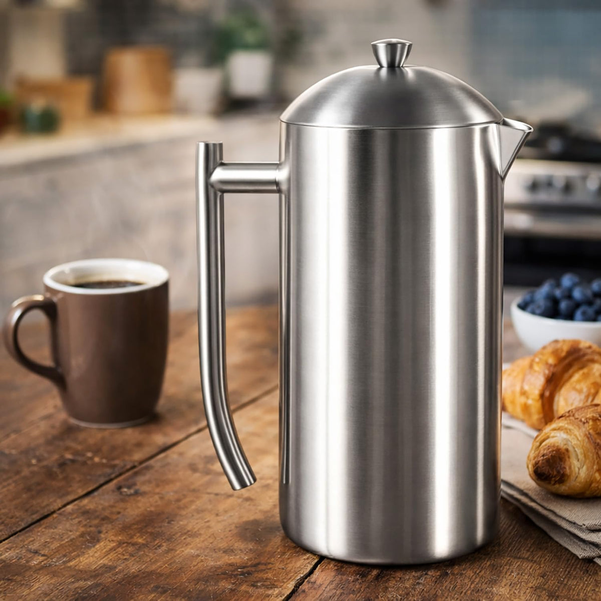 Double-Walled Stainless Steel French Press Coffee Maker 36 oz Z374782
