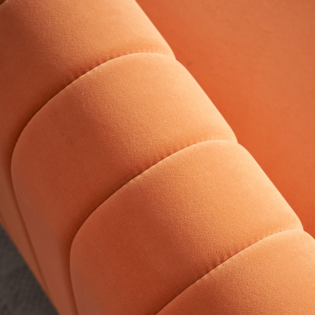 Orange Velvet Sofa Couch E8632