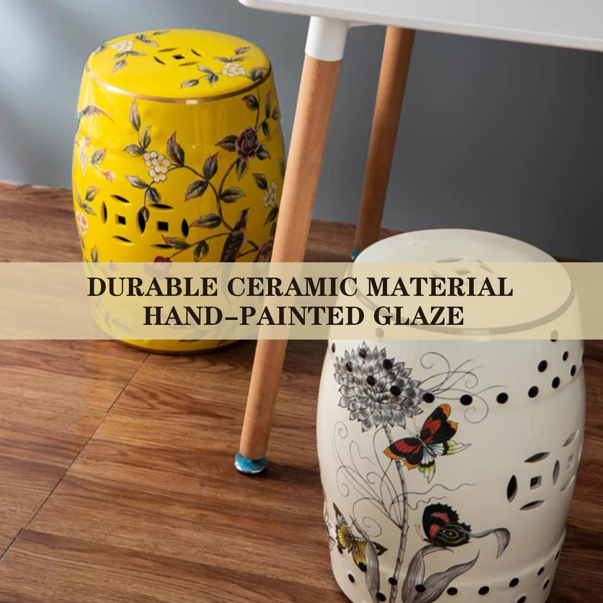 Glazed Ceramic Garden Stool P334