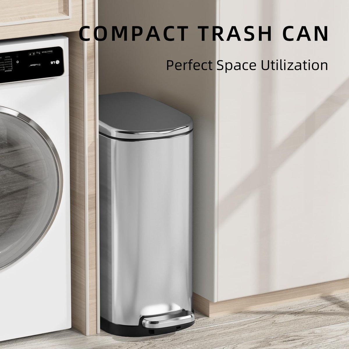 2.6 Gallon Stainless Steel Step Trash Can with Lid F2169