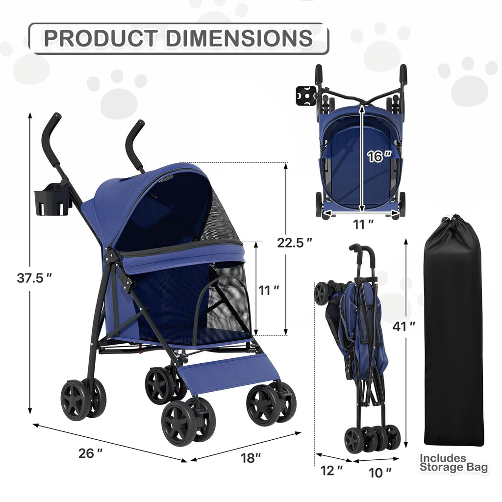 Navy Blue Pet Stroller B727955