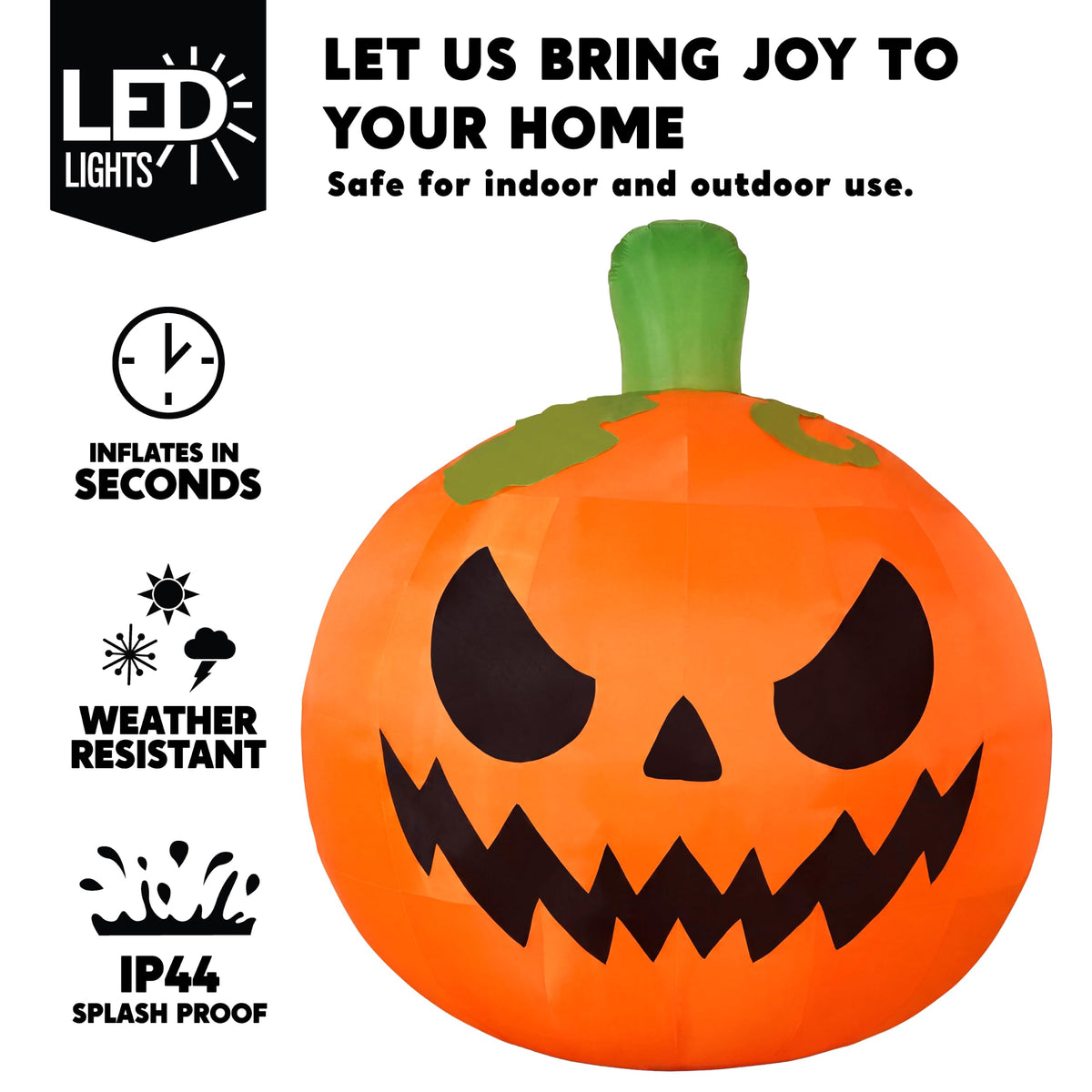 10FT Tall Inflatable Pumpkin with Built-in LED Lights D243