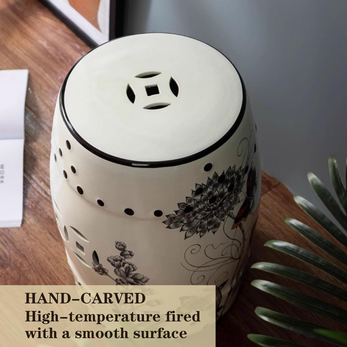 Glazed Ceramic Garden Stool P334