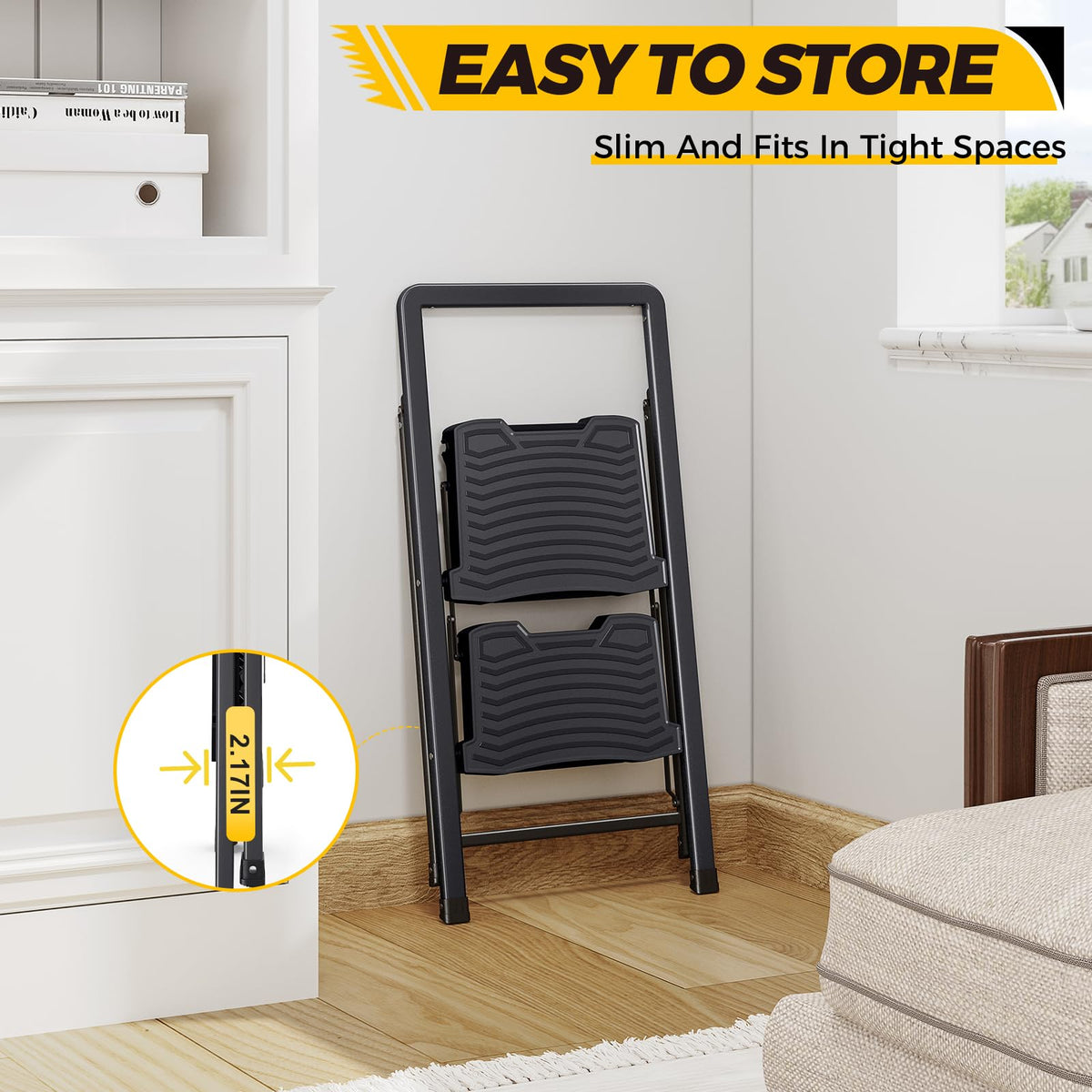 2 Folding Steel Step Ladder with Handrail G942060