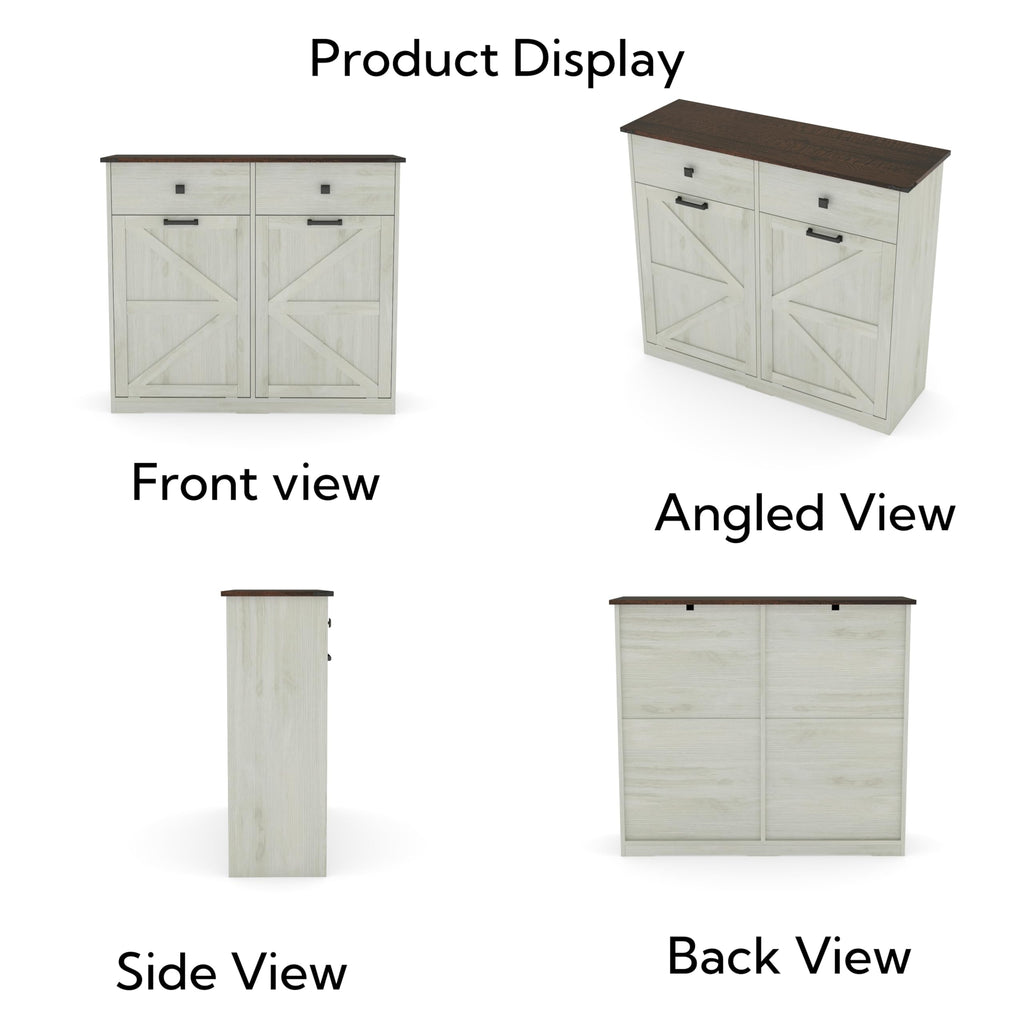 Double Tilt Out Trash Cabinet with Hideaway Drawer X55132