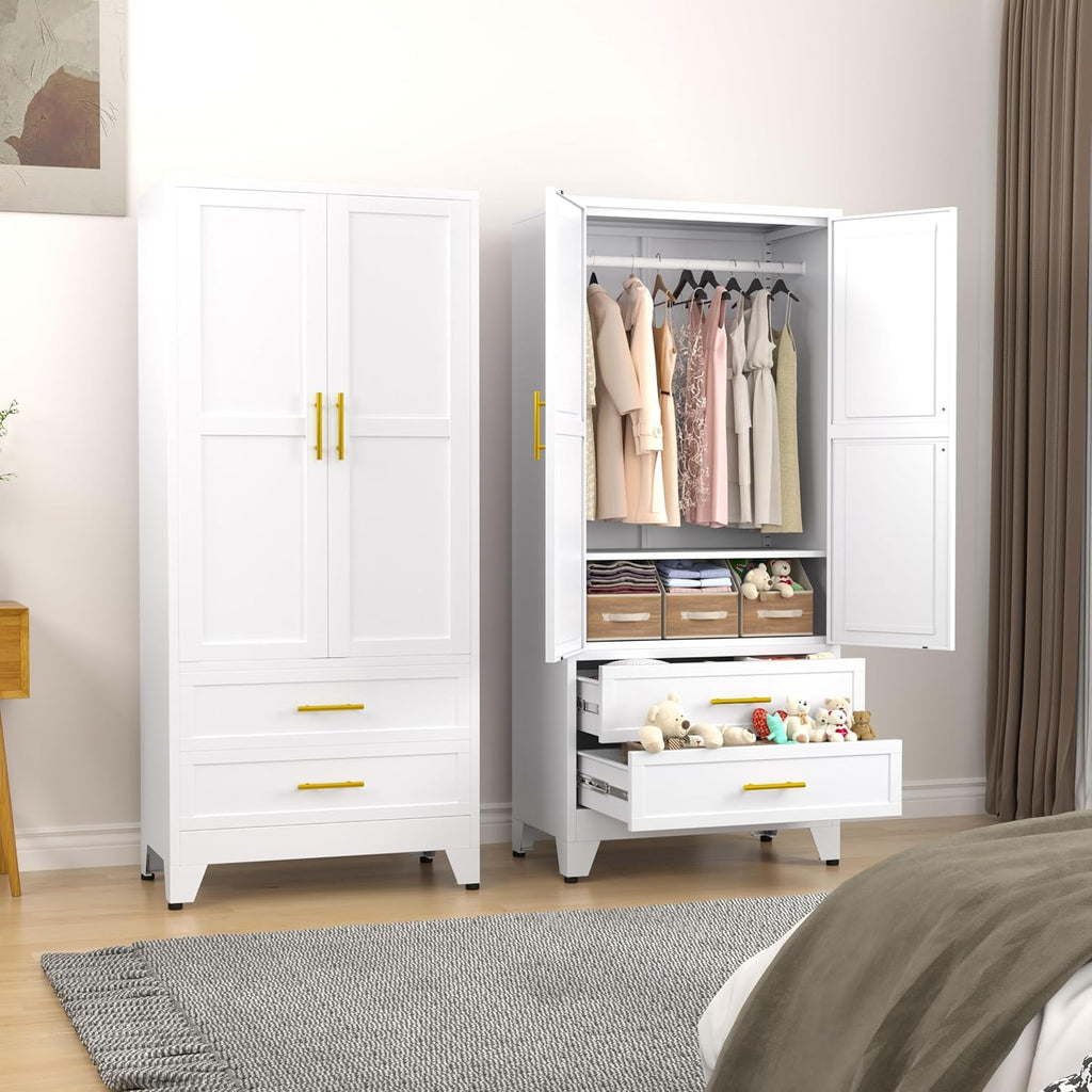 Metal Armoire Wardrobe Closet L9144