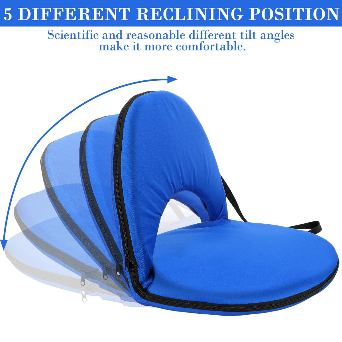 4 Pcs Adjustable Folding Portable Stadium Seats with Back D278549