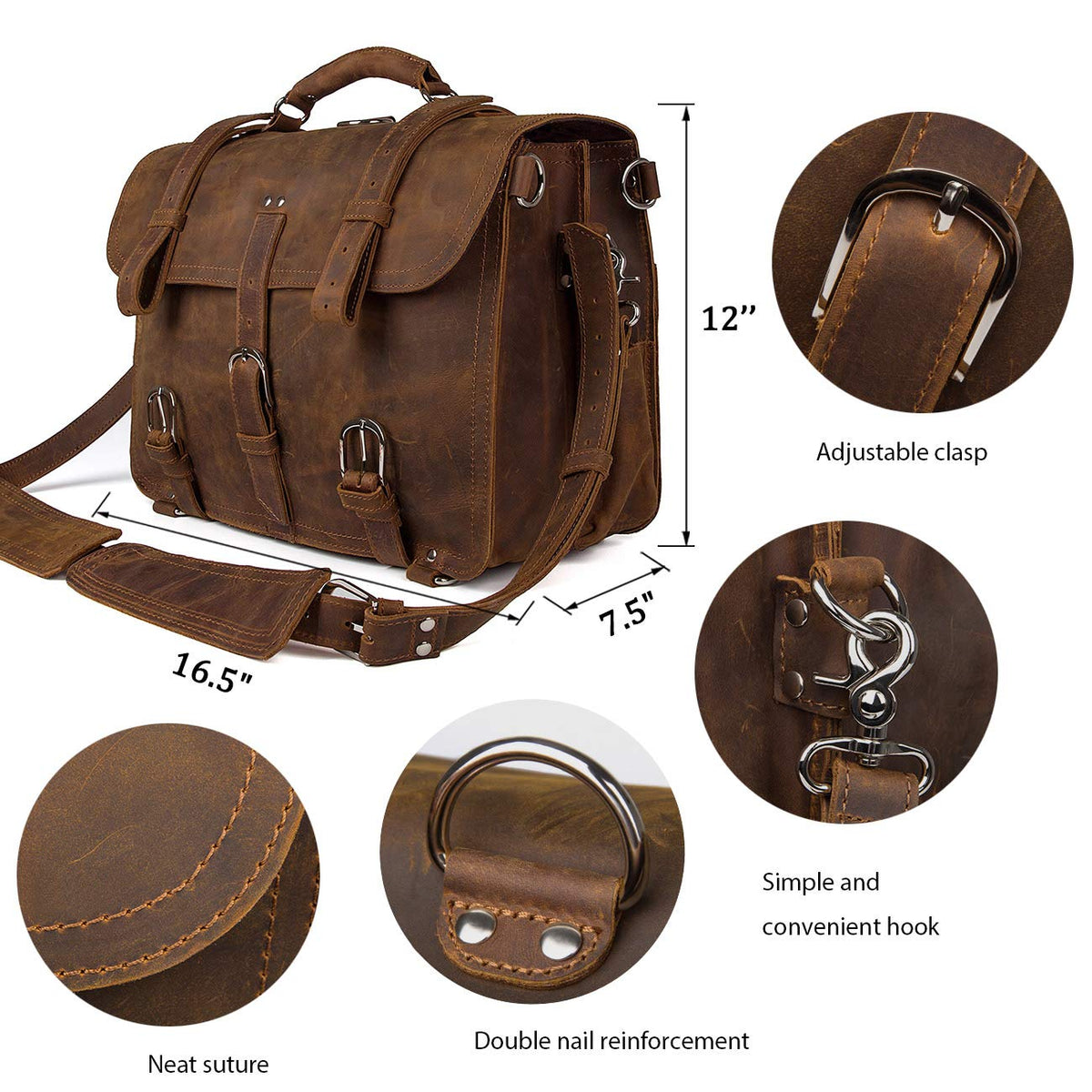 Leather Messenger Bag A41438